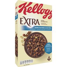 KELLOGG'S Extra Céréales cacao noisettes sans sucres ajoutés 400g 400g