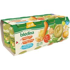 BLEDINA Pots 3 variétés viandes légumes et poissons dès 6 mois 8x200g