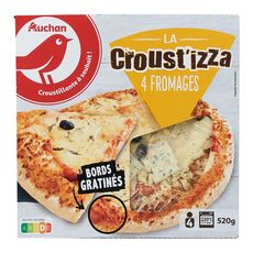 AUCHAN Croust izza 4 fromages 1 pièce 550g