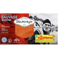 DELPEYRAT saumon fumé sauvage en tranches x6 +2offertes 220g