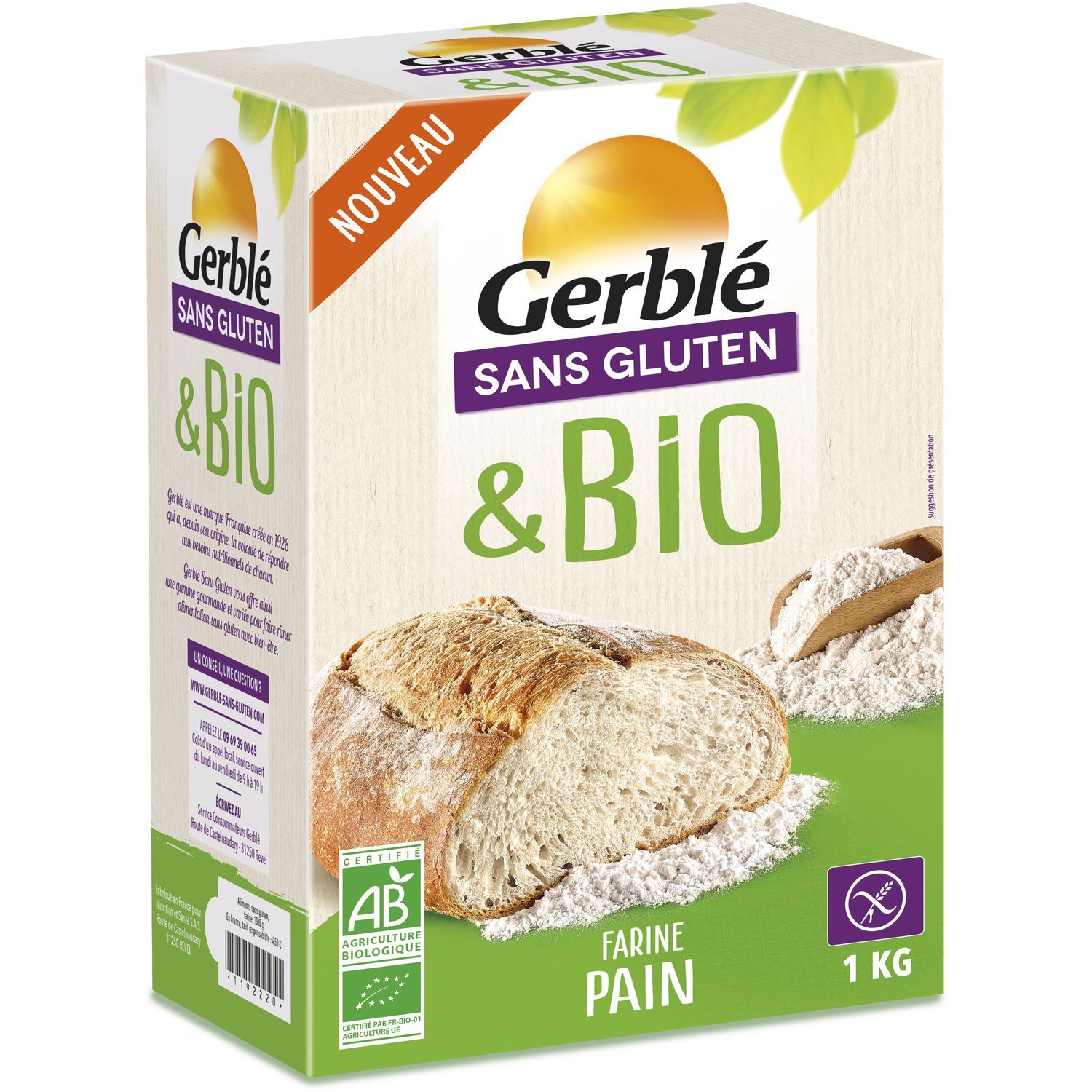 Gerblé Pain tranché aux farines de mais riz et quinoa, sans gluten