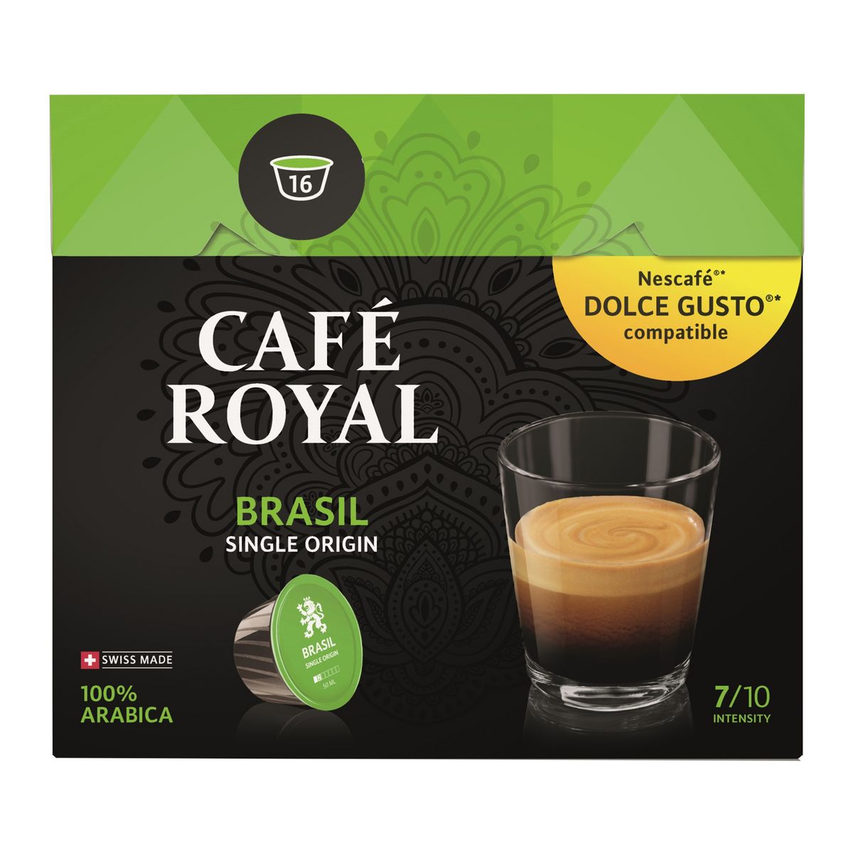 CAFE ROYAL Cafe Royal Cafe Bresil en capsule pour Dolce Gusto et Nespresso 102g 16 capsules 102g pas cher Auchan