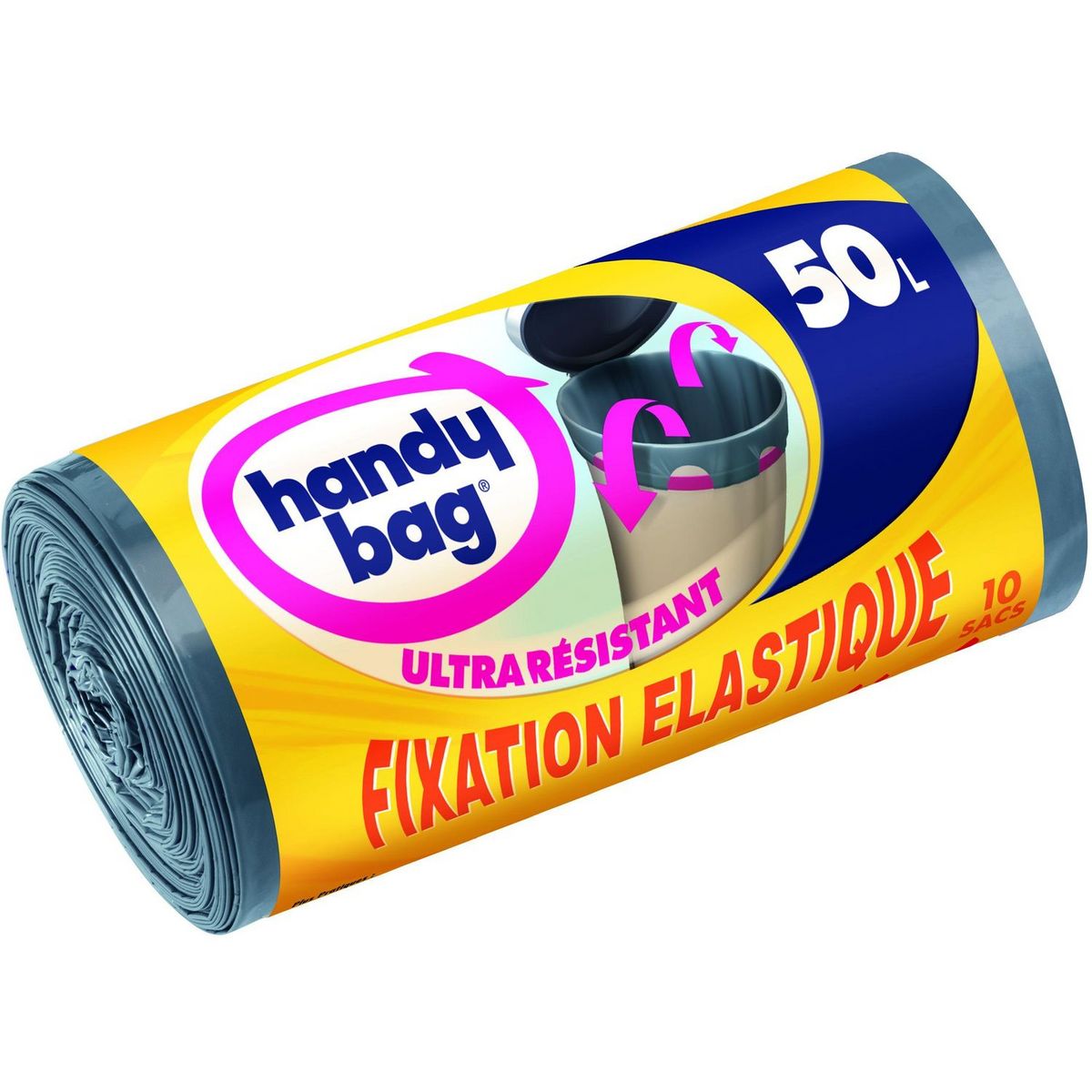 Sacs poubelle à fixation élastique 50l