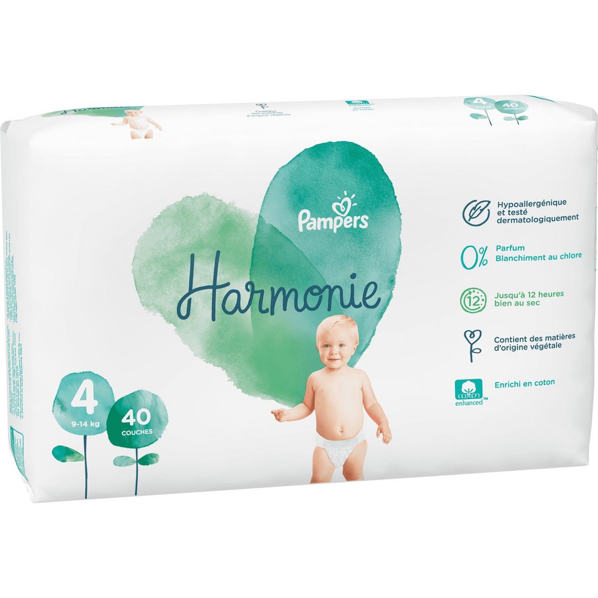 Pampers Pampers Harmonie Couches Taille 4 9 14kg X40 40 Couches Pas Cher A Prix Auchan