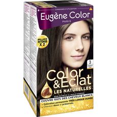 EUGENE COLOR Color & Eclat coloration permanente très longue durée 3 châtain clair 2x3 produits 2 kits