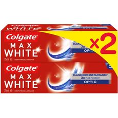 COLGATE Max White dentifrice blancheur instantanée 2x75ml