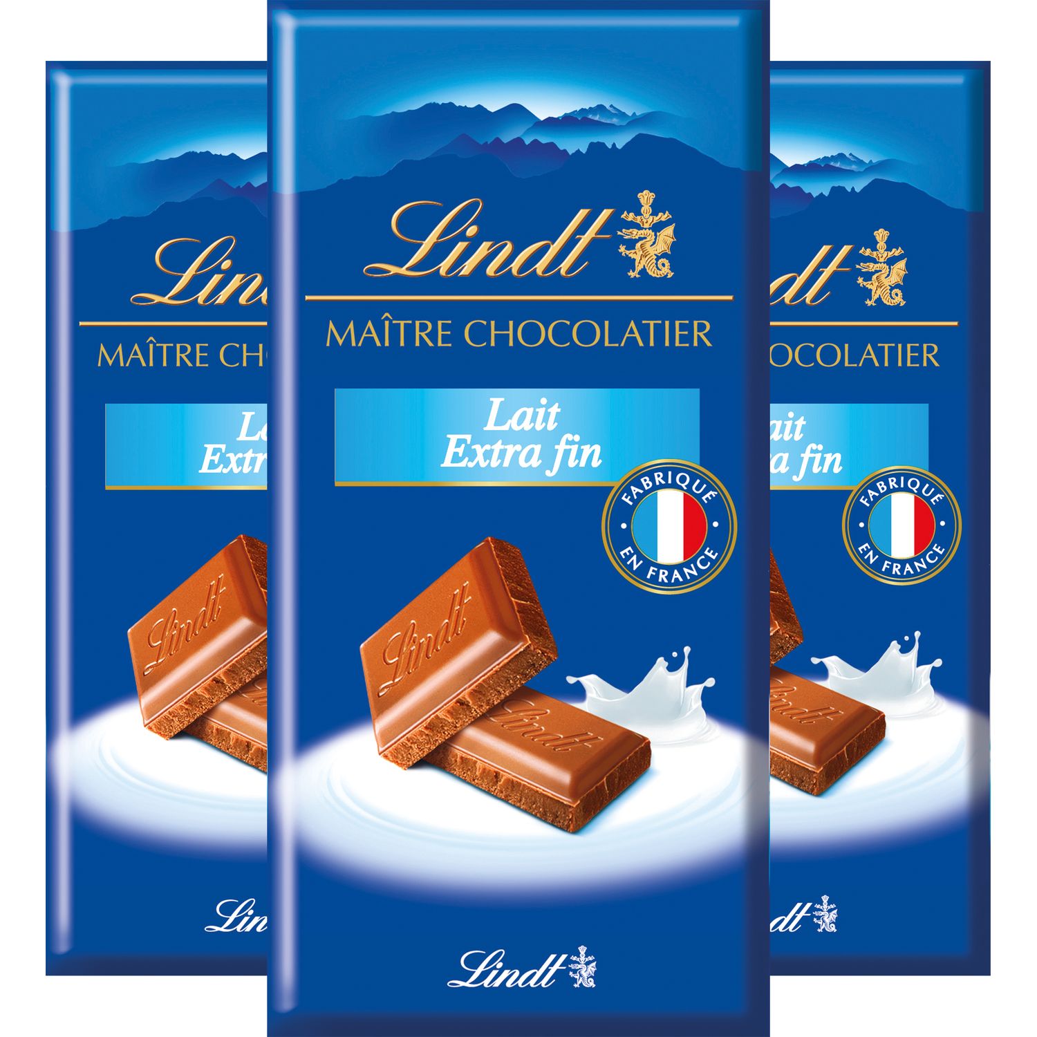 Coffret extra fins LINDT chocolat LAIT 180gr X 2 