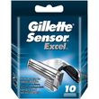 GILLETTE Sensor Excel Lames rasoirs revêtement chrome 10 pièces