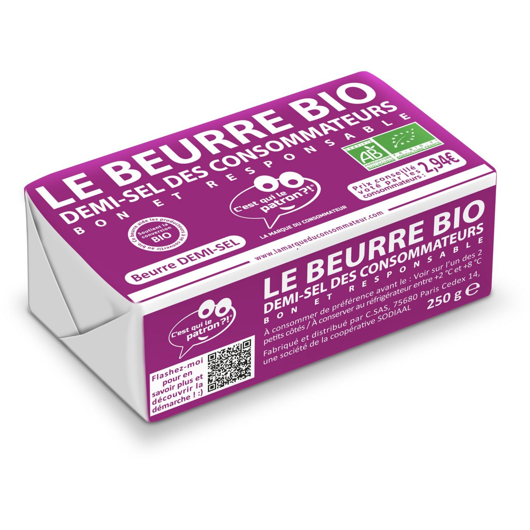 C EST QUI LE PATRON C Est Qui le Patron bio beurre 1 2 sel 250g