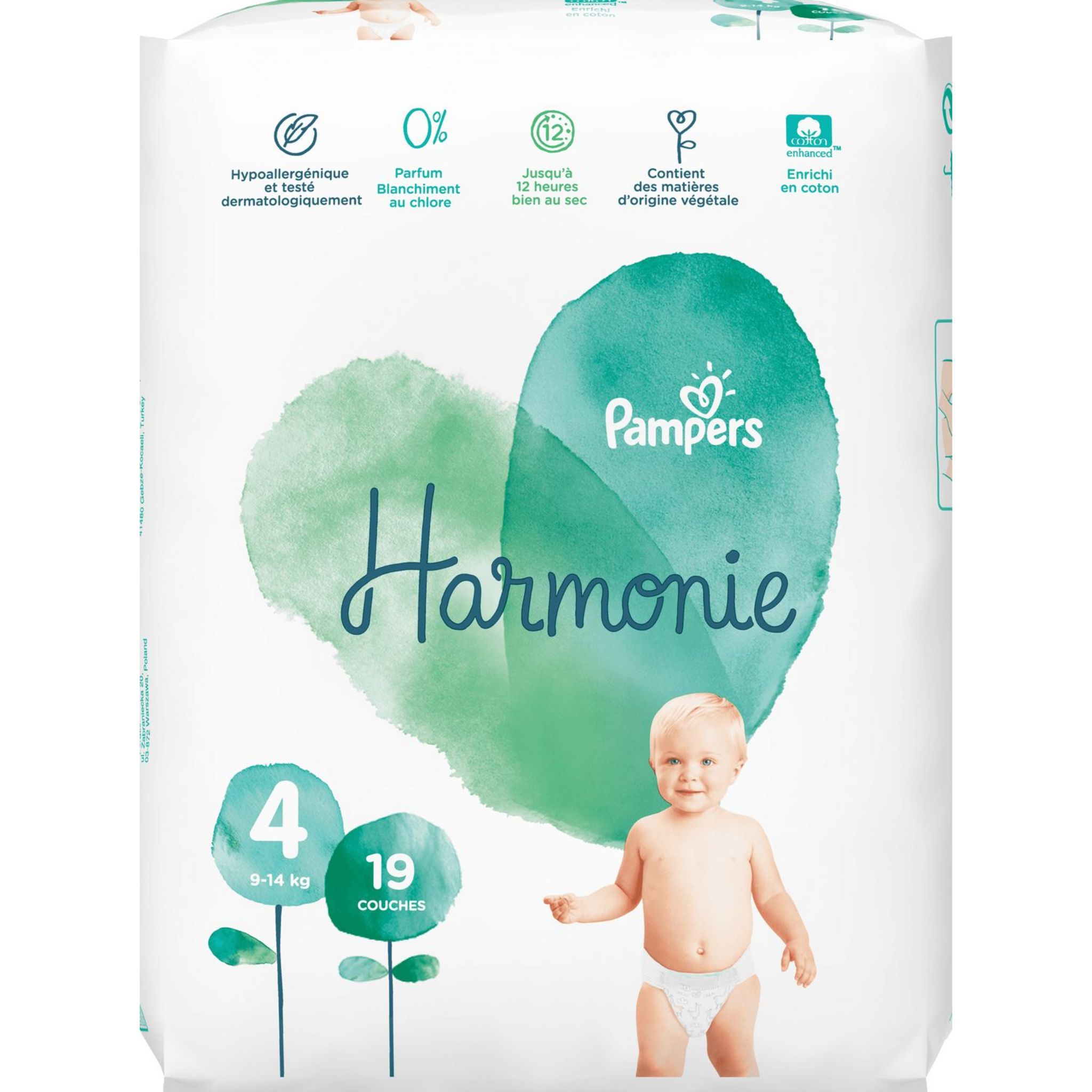 Harmonie - Taille 4 (9-14 kg) - Lot de 19 couche…