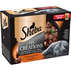 Sheba Sachets Repas Bouchees Et Effiles Patee Viandes Pour Chat 12x85g Pas Cher A Prix Auchan