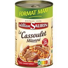 WILLIAM SAURIN Cassoulet mitonné sans colorant sans arôme artificiel format maxi 1,260kg