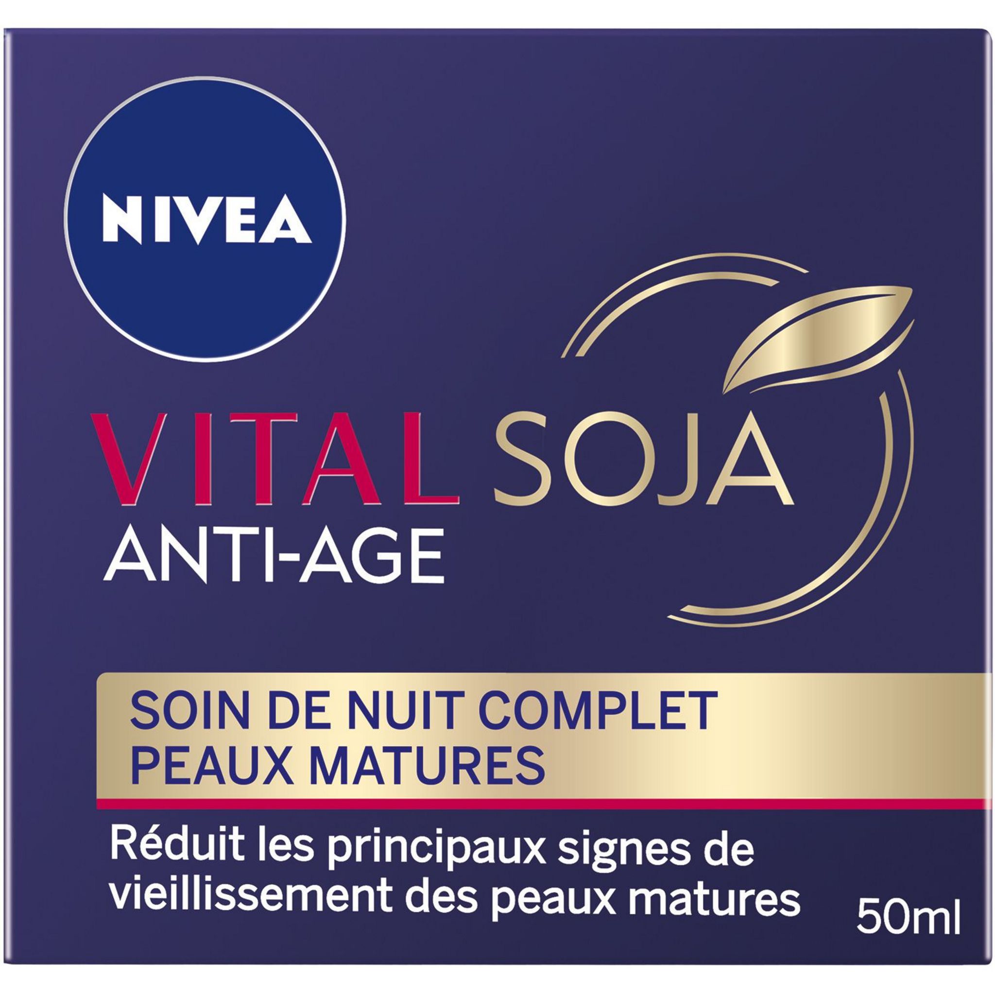 Nivea Vital Soja Soin De Nuit Complet Peaux Matures 50Ml Pas Cher -  Auchan.Fr