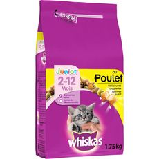 Whiskas Whiskas Croquette Pour Chat Junior Au Poulet 1 75kg Pas Cher A Prix Auchan