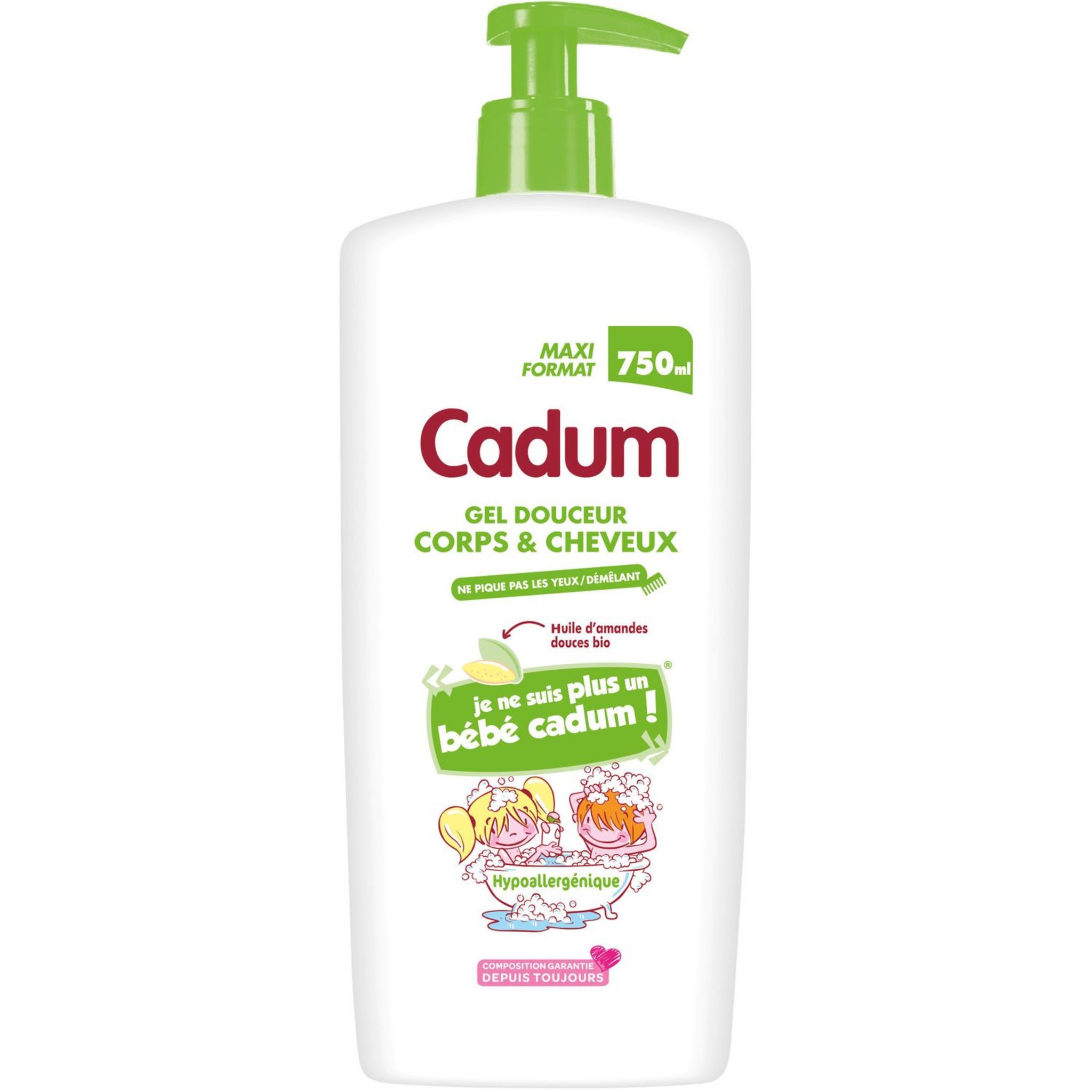 CADUM Gel douche enfant corps & cheveux amande douce bio 750ml pas