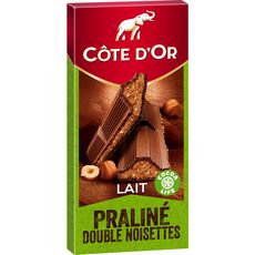 COTE D'OR Côte d'Or Tablette de chocolat au lait fourré praliné double noisettes 200g 200g