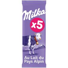 MILKA Tablettes de chocolat au lait du Pays Alpin 5x100g