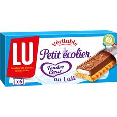 PETIT ECOLIER Biscuits au chocolat au lait et cœur au lait, sachets fraîcheur 6 sachets 120g