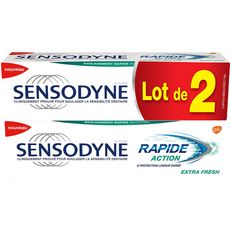SENSODYNE Sensodyne Dentifrice rapide action extra fresh 2x75ml 2x75ml
