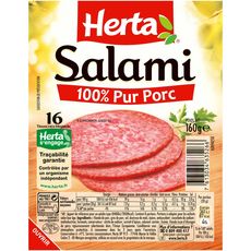 HERTA Herta Salami 100% pur porc 160g 16 pièces 180g
