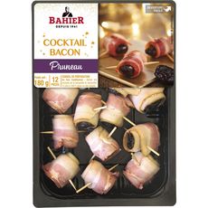 BAHIER Cocktail bacon et pruneau enroulés apéritifs 12 pièces 180g