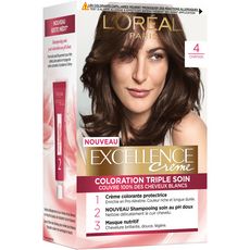 L'OREAL L'Oréal Excellence crème colorante longue durée triple soin 4 châtain 4 produits 1 kit