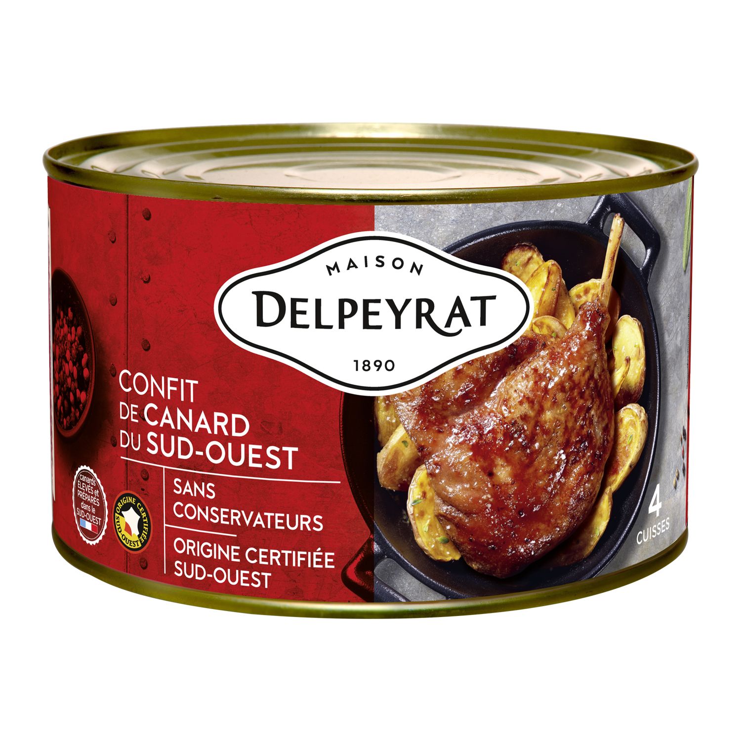 Cuisse De Canard Confite Sous Vide Carrefour DELPEYRAT Delpeyrat confit de canard 4cuisses igp 1,350kg pas cher -  Auchan.fr