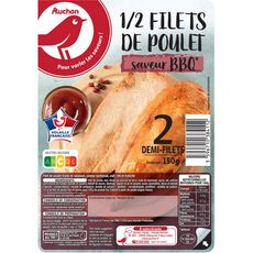 AUCHAN Auchan demi-filet de poulet barbecue 150g