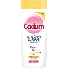 CADUM Crème douche surgras amande douce bio et vanille pour peaux sèches 400ml