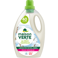 Maison Verte Lessive Liquide Ecologique Peaux Sensibles Fleur De Coton 40 Lavages 2 4l Pas Cher A Prix Auchan