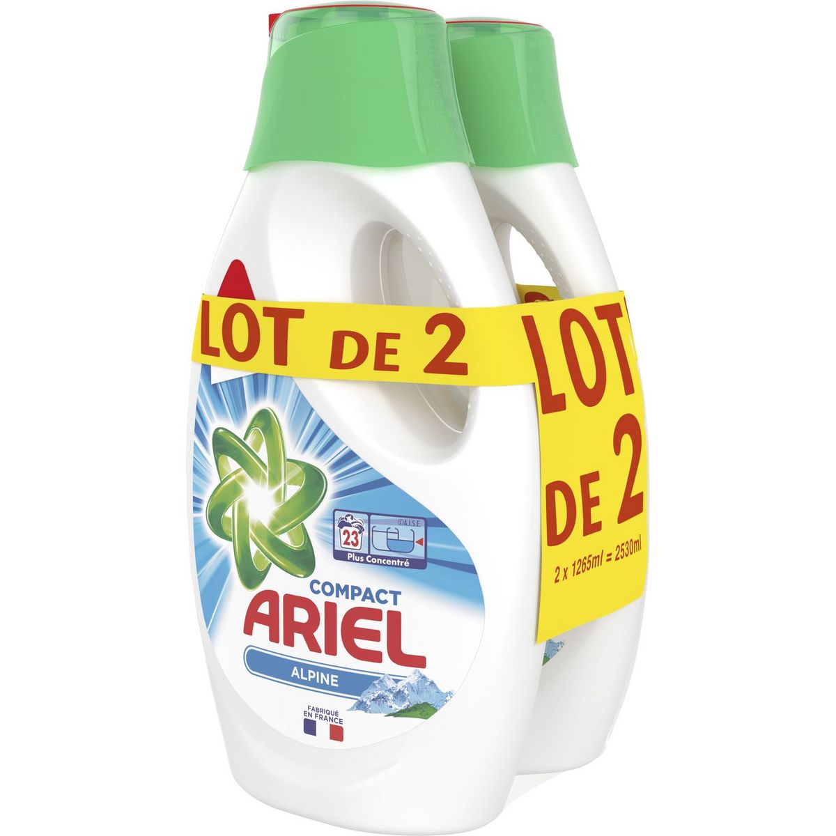 Lessive liquide ARIEL Alpine 3 x 1,25L, 75 lavages   - Shopping  et Courses en ligne, livrés à domicile ou au bureau, 7j/7 à la Réunion