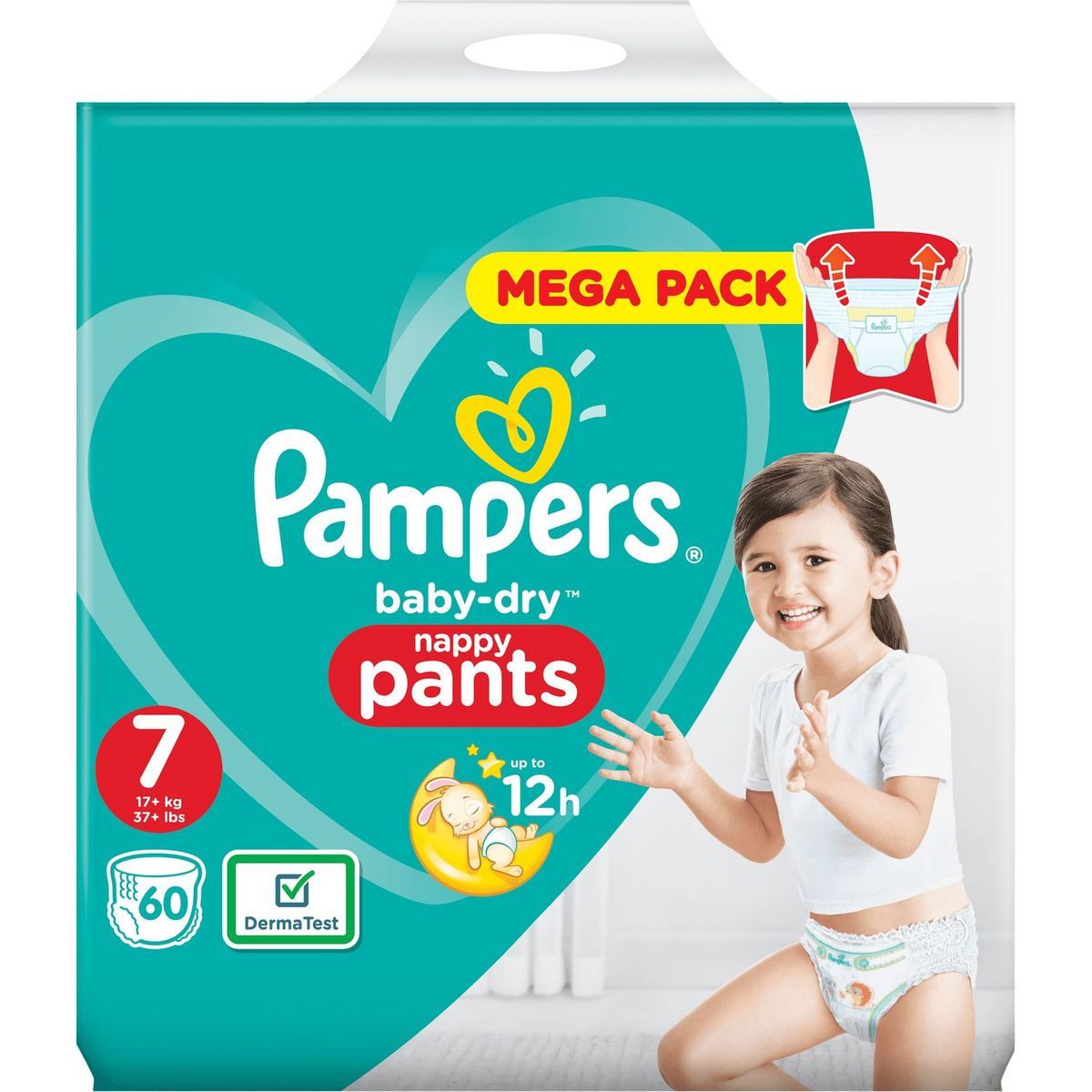PAMPERS Pampers baby dry pants mega x60 taille 7 pas cher 
