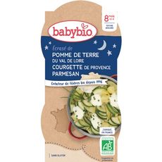 BABYBIO Babybio Assiette pomme de terre courgette et parmesan  dès 8 mois 2x200g 2x200g