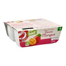 Auchan Baby Bio Petit Pot Dessert Pomme Mangue Des 4 Mois 4x100g Pas Cher A Prix Auchan