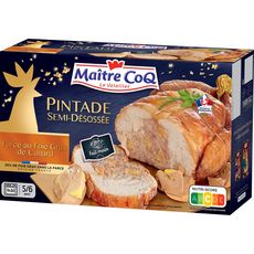 MAITRE COQ Pintade semi-désossée à la farce au foie gras de Canard 5-6 personnes 1,2kg