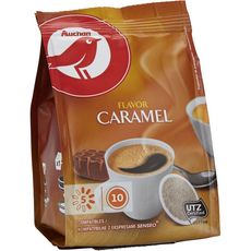 AUCHAN Dosettes de café sauveur caramel compatibles Senseo 10 dosettes 70g
