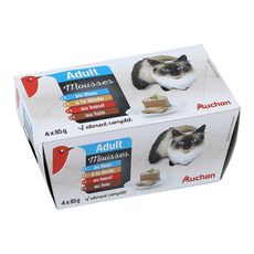 Auchan Mousse Pour Chat Adulte En Boite Panache 4x85g Pas Cher A Prix Auchan