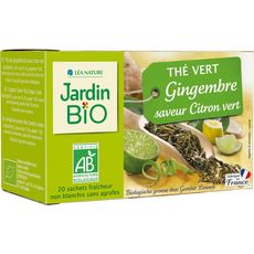 JARDIN BIO ETIC Thé vert gingembre citron vert 20 sachets 30g