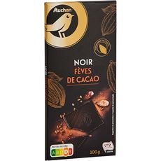 AUCHAN Tablette de chocolat noir 74% 100g
