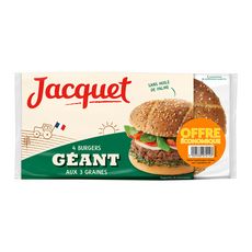 JACQUET Jacquet pain burger aux 3 graines x4 -330g 3 pains 330g