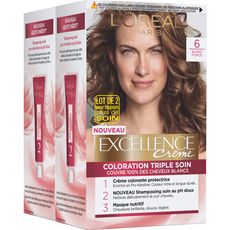 L'OREAL L'Oréal Excellence crème colorante longue durée 6 blond foncé x2 2x4 produits 2 kits