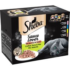 SHEBA Sheba Barquettes pâtée en sauce volaille poisson pour chat 12x85g 12x85g