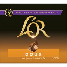 L'OR Café moulu doux 100% arabica intensité 5 2X250g