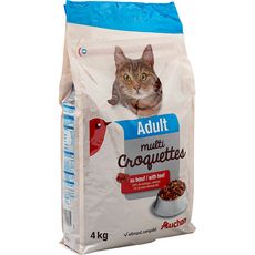 Auchan Adult Multicroquettes Au Boeuf Pour Chat 4kg Pas Cher A Prix Auchan