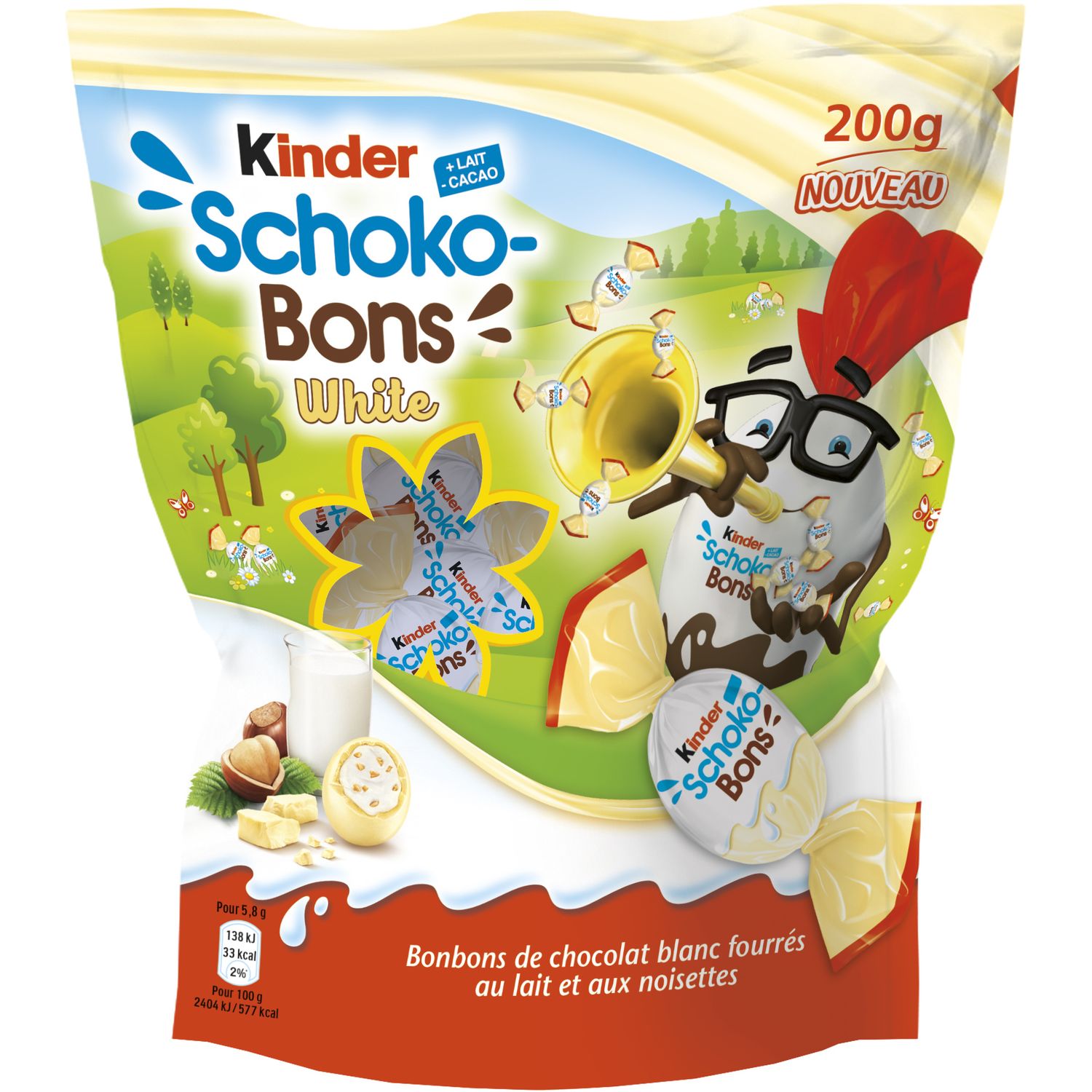 Kinder - Schokobons White fourrés Lait (200g) commandez en ligne avec Flink  !