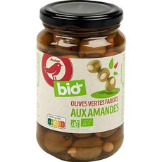 AUCHAN BIO Auchan Bio Olives vertes farcies aux amandes bocal 190g 190g