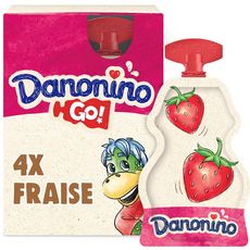 DANONINO Yaourt à boire fraise gourde 4x70g