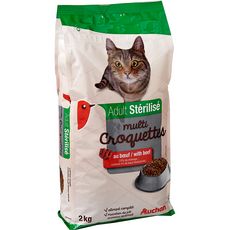 Auchan Adult Multicroquettes Au Boeuf Pour Chat Sterilise 2kg Pas Cher A Prix Auchan