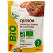 AUCHAN BIO Quinoa cuisiné aux lentilles et tomates en poche 1 à 2 personnes 250g