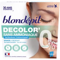 BLONDEPIL Gel décolorant sans ammoniaque visage tous types de peaux 2x25ml